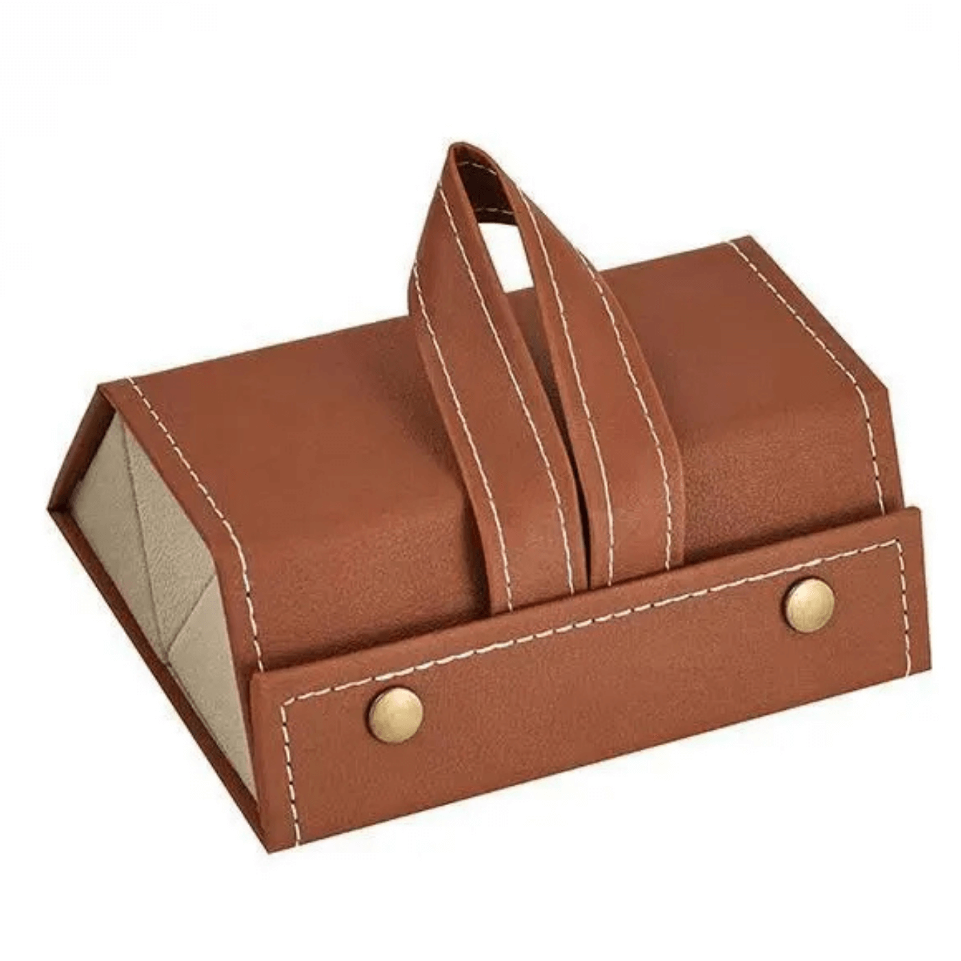 Estojo para Óculos 3 Divisões - Couro Marrom