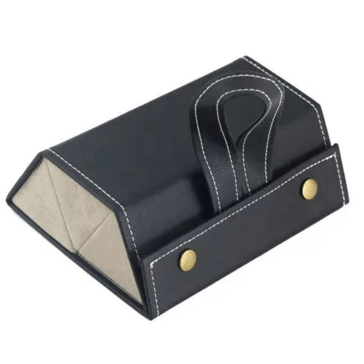 Estojo para Óculos 3 Divisões - Couro Preto