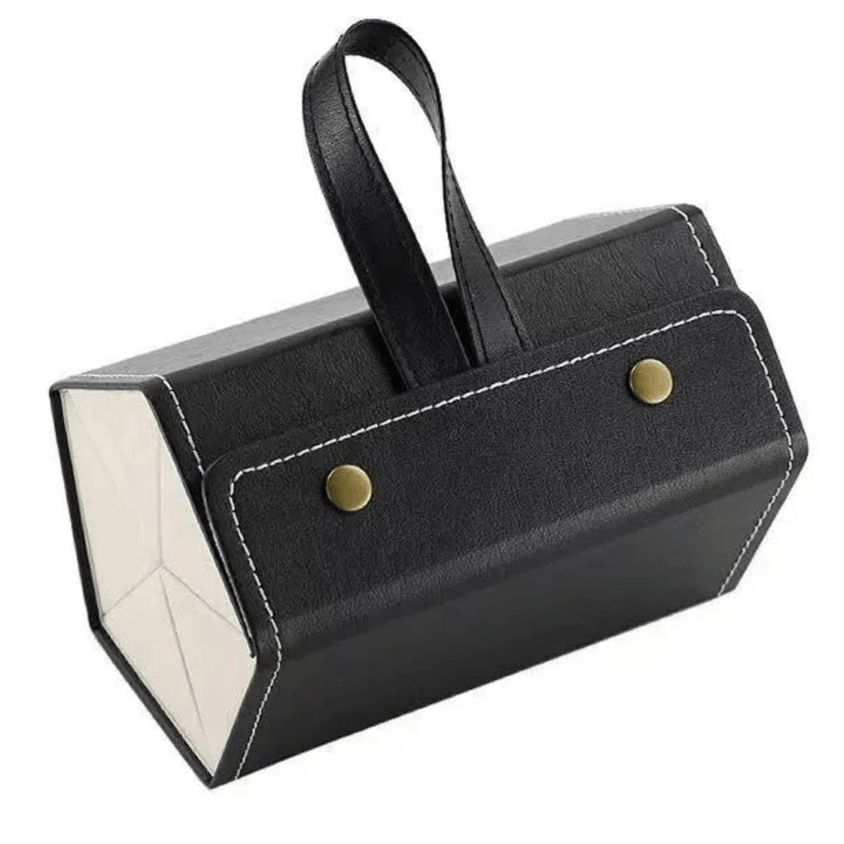 Estojo para Óculos 5 Divisões - Couro Preto