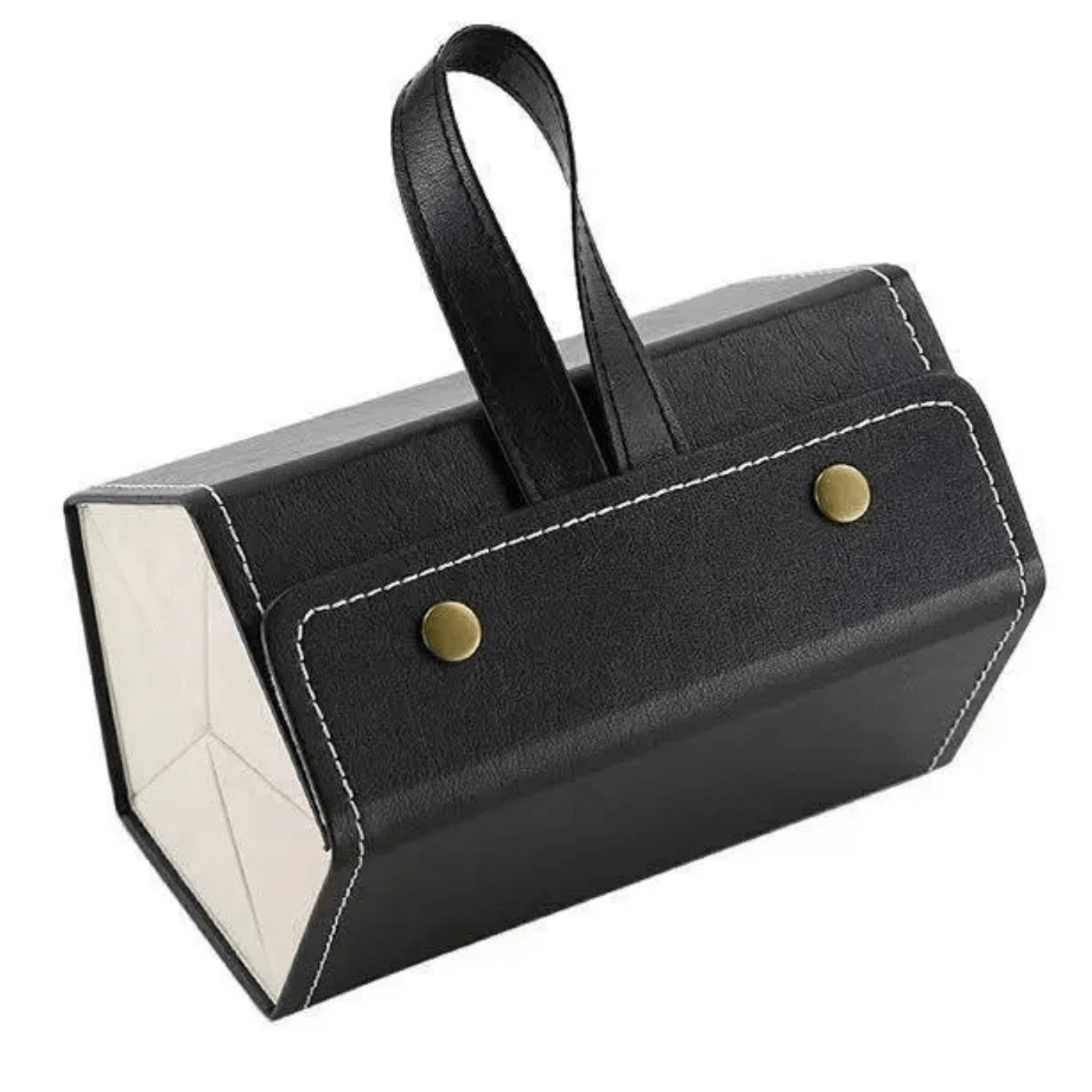 Estojo para Óculos 5 Divisões - Couro Preto